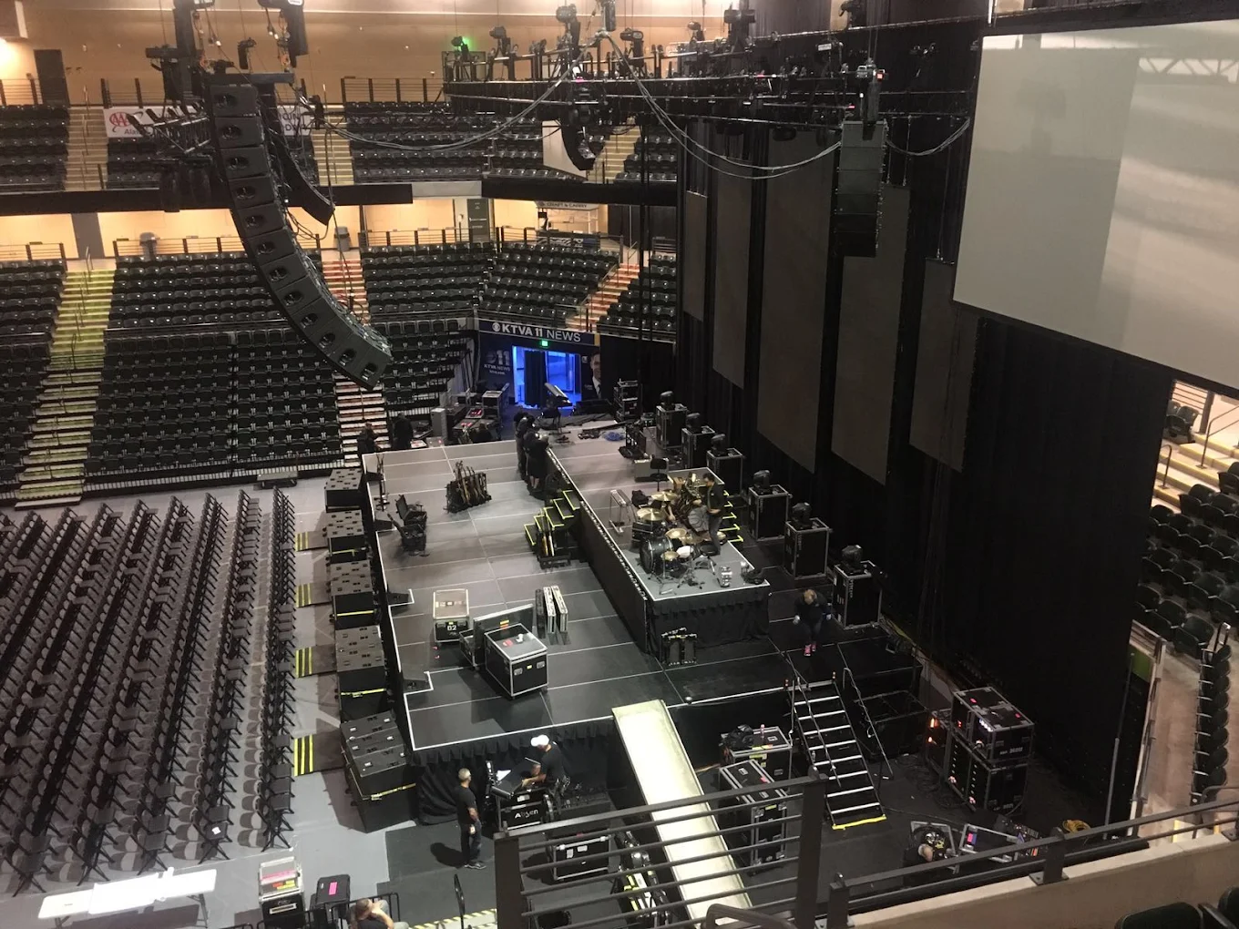 Arena set and lit before doors