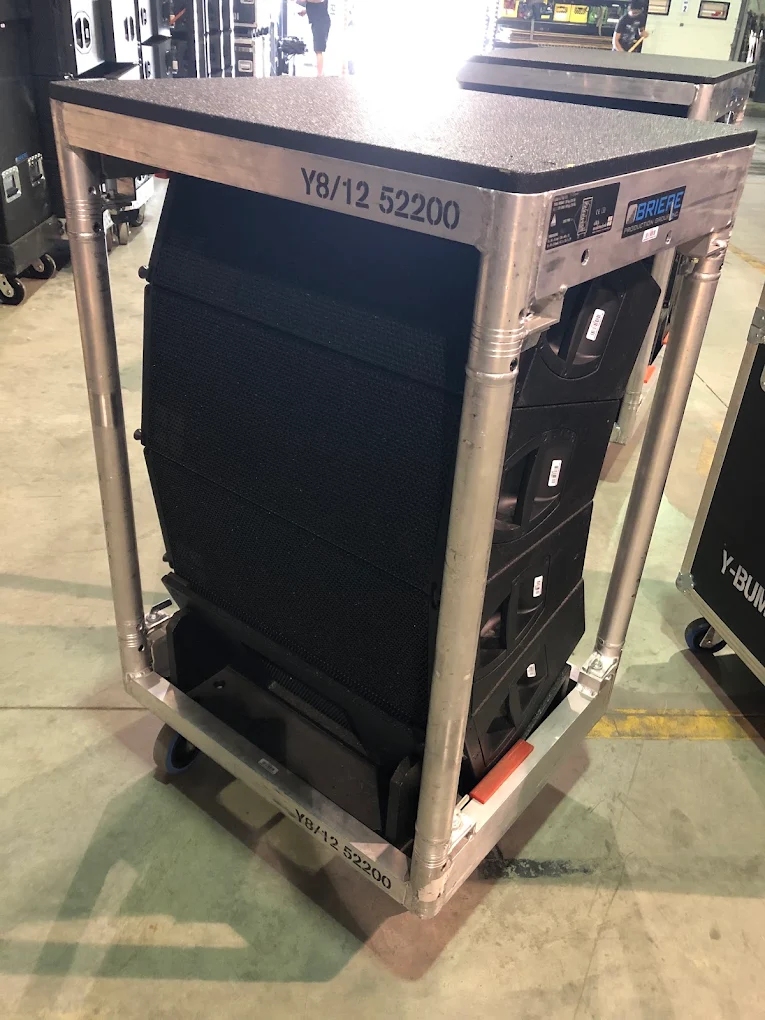 d and b cabinets racked for touring
